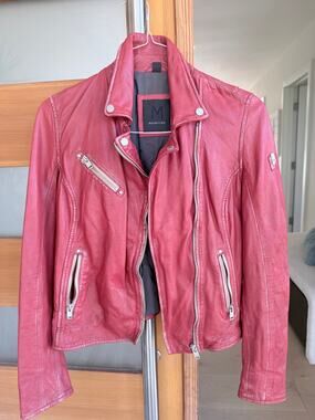 Mauritius Lamb Leather Red Jacket Small